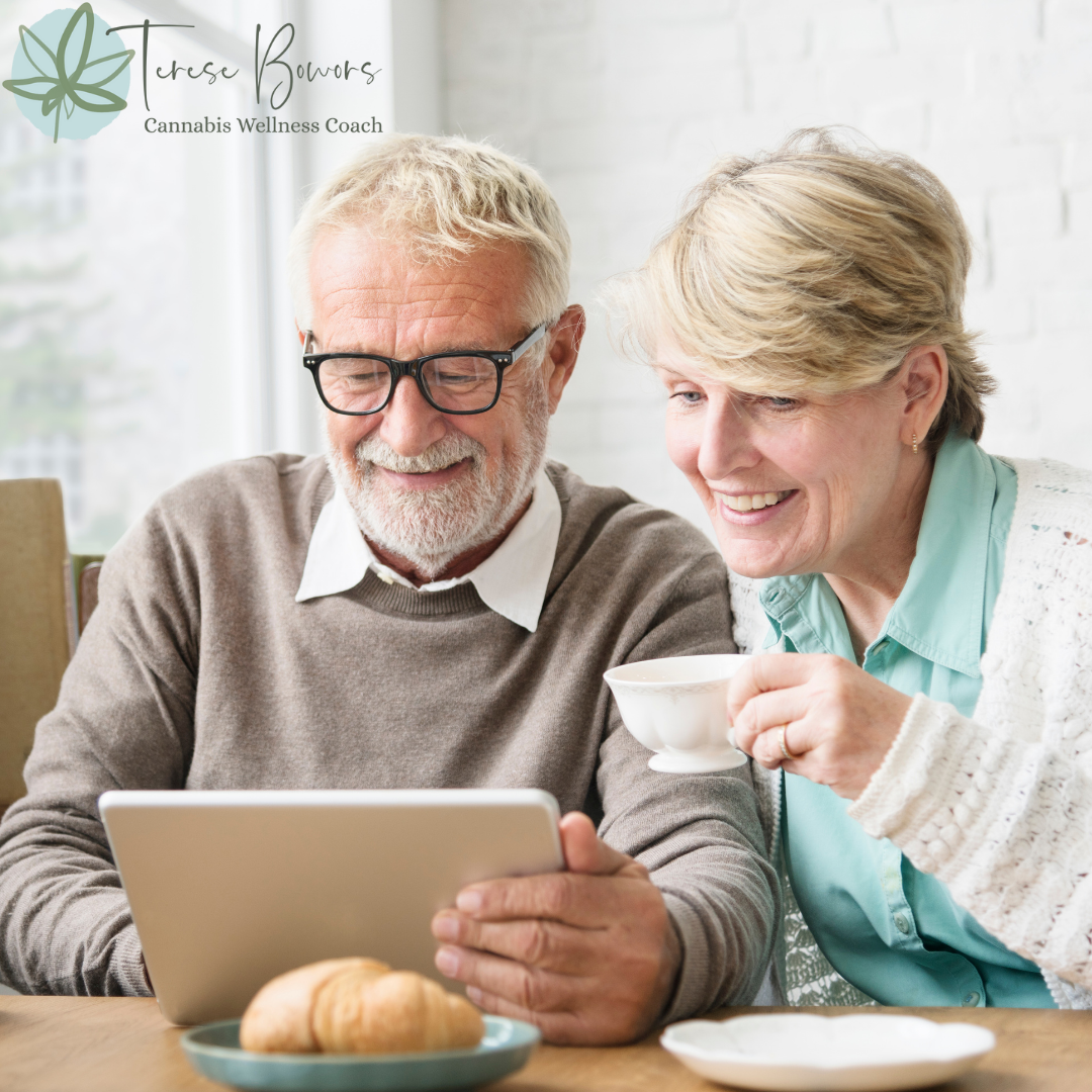 seniors learning on line about cannabis