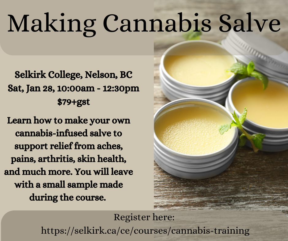 learn how to make cannabis salve at selkirk college