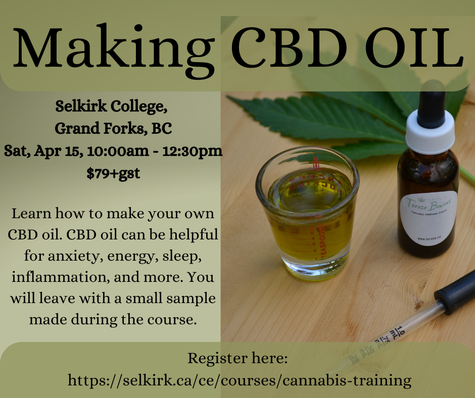 cannabis cbd oil making class